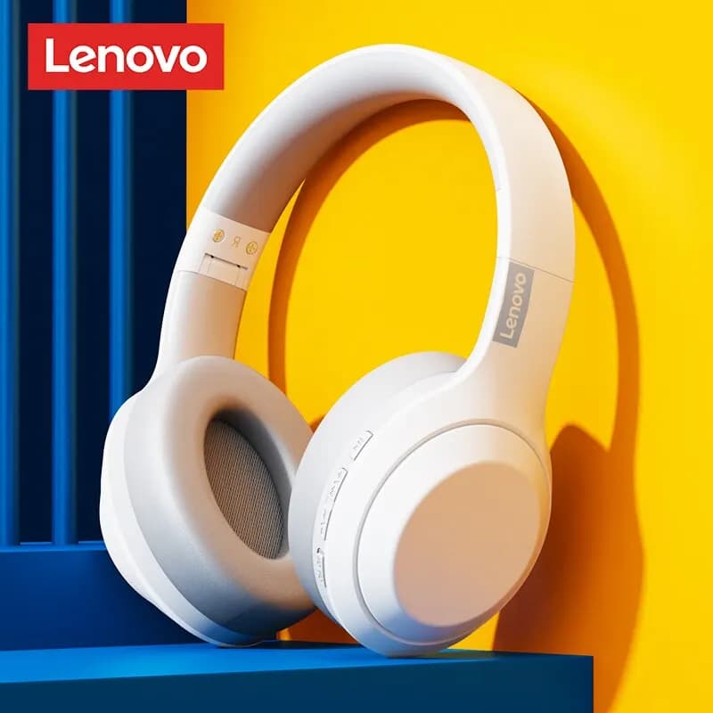 Fone de ouvido Lenovo ThinkPlus TH10 TWS branco com design ergonômico e almofadas acolchoadas