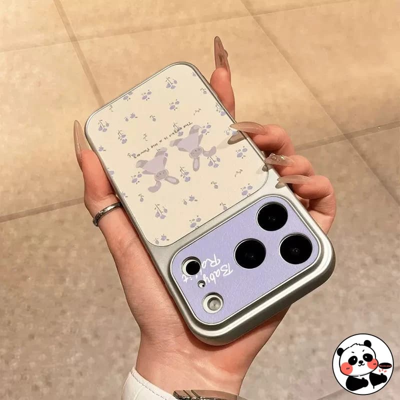 Capa de telefone transparente com design de coelhos e flores para Xiaomi