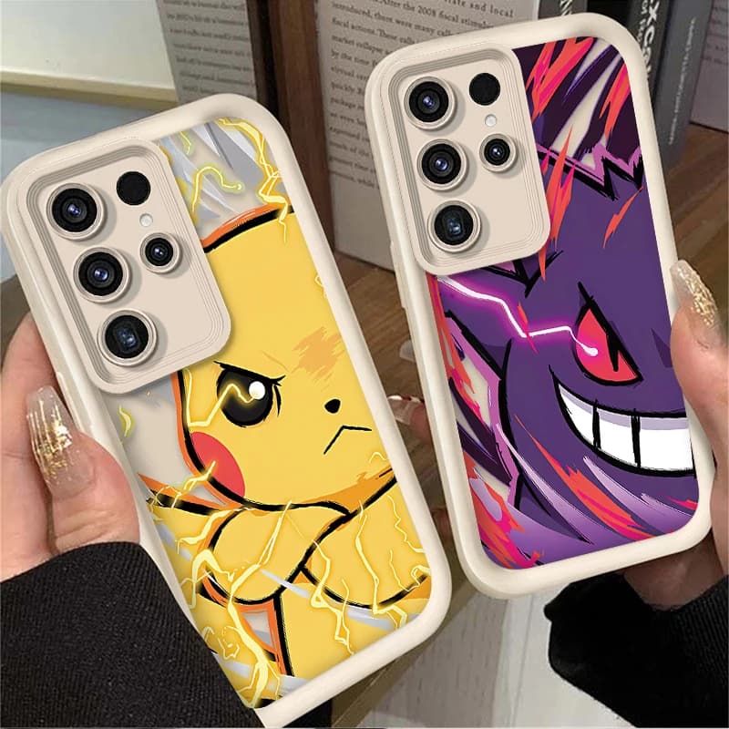 Capa de telefone Pokémon para Samsung Galaxy com Pikachu e Gengar
