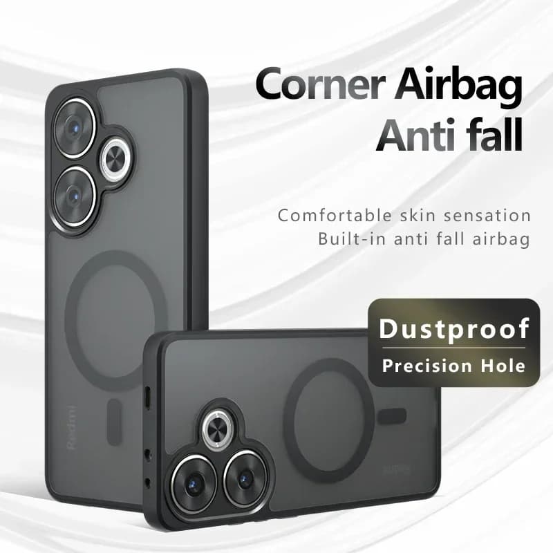 Capa de telefone transparente com design de airbag nos cantos para Xiaomi Poco F6 Redmi Turbo 3