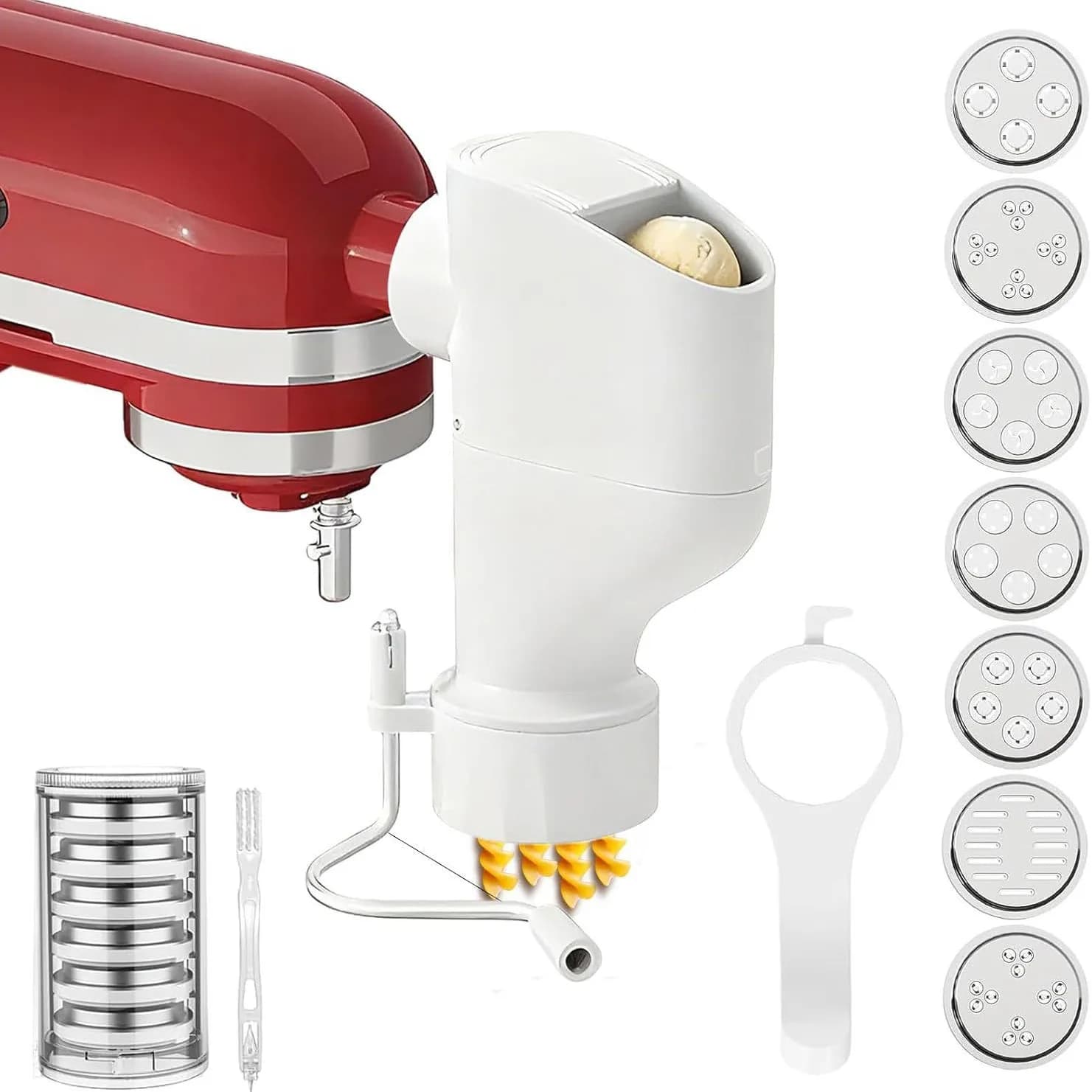 Acessório de prensa de massa metálica para batedeira KitchenAid com múltiplas placas para massa