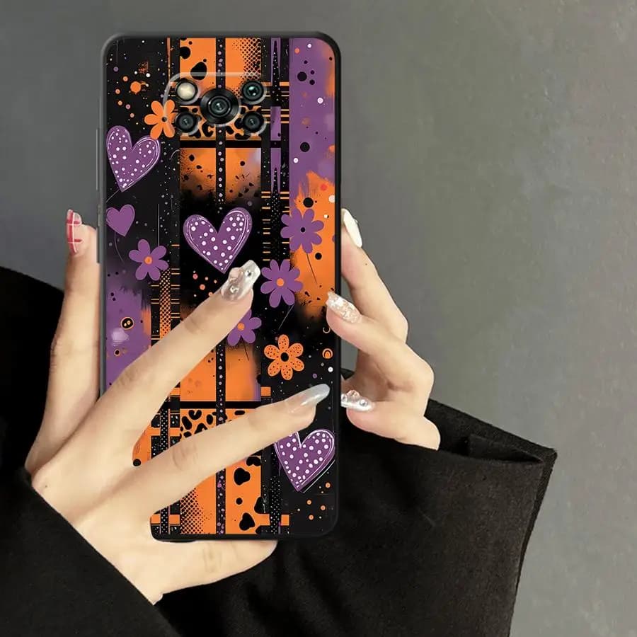Capa de Telefone Funda para Xiaomi Poco F8 M3 M4 M7 F1 M5 X3 X4 X5 X7 Pro C61 C75 F3 C50 C71 Floral Corações Leopardo