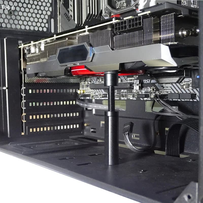 Suporte telescópico para placa de vídeo em gabinete de computador