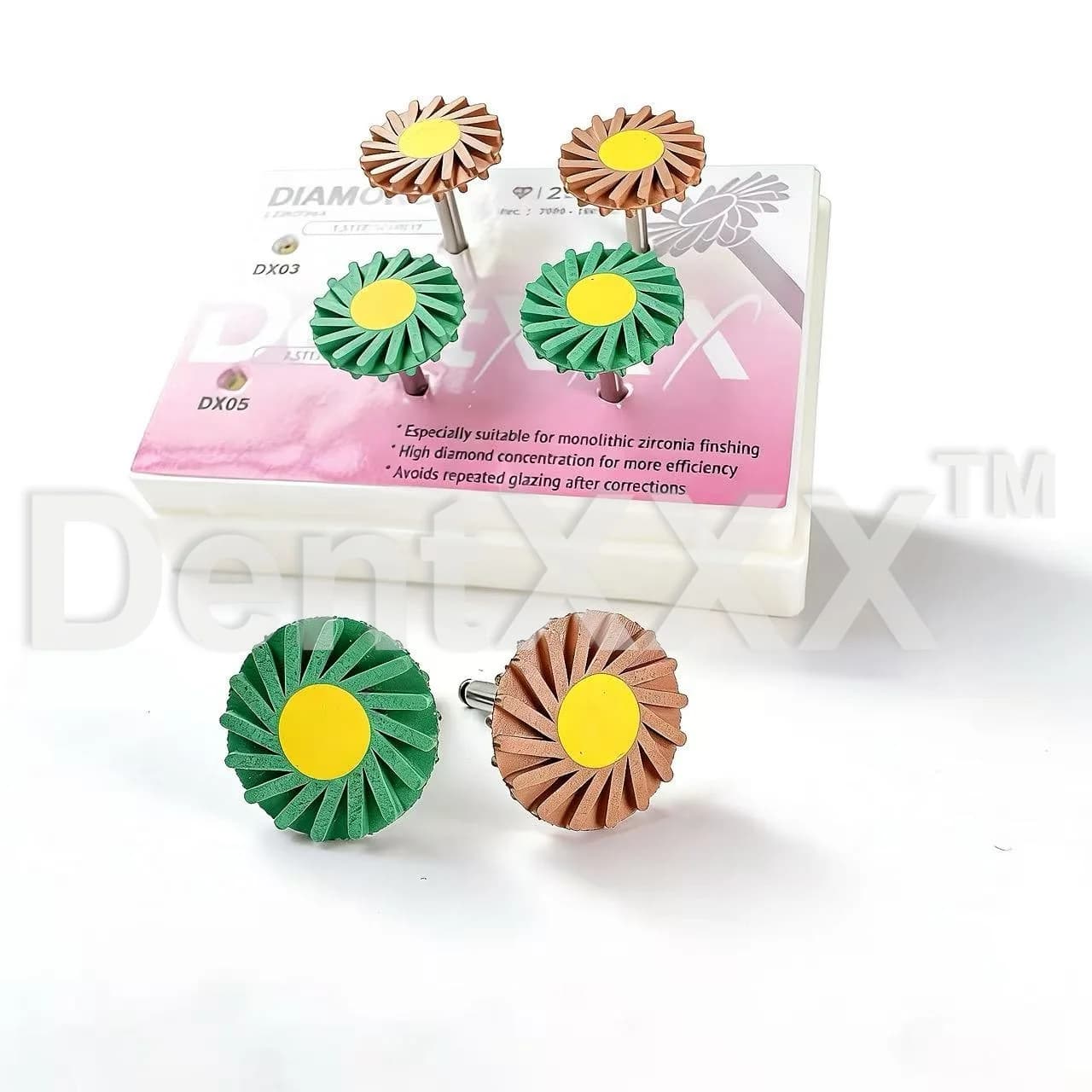 Rodas de polimento espirais flexíveis borracha diamantada com haste conjunto 6 peças