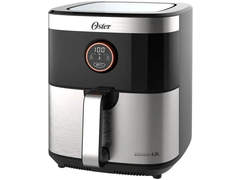 Fritadeira de ar Oster 4,8L preta e prata