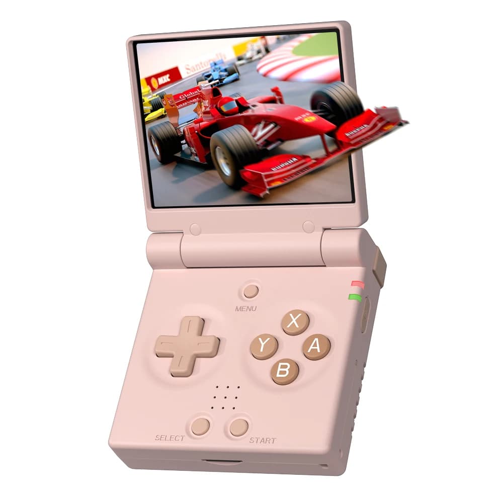 Console de jogos retro MIYOO Mini Flip rosa com tela de 2,8 polegadas