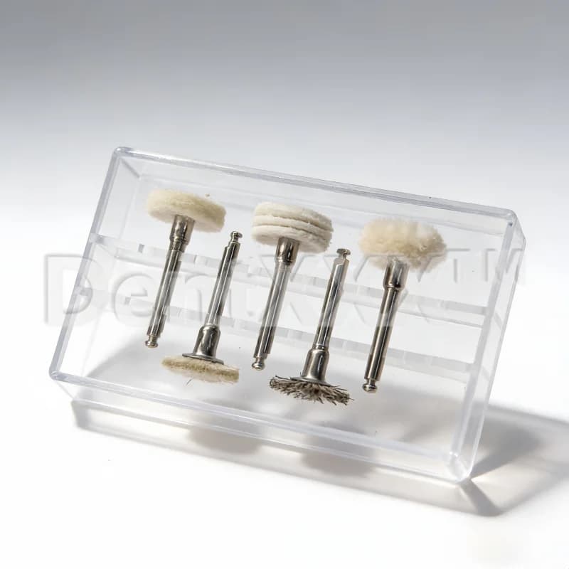 Kit de escovas de polimento mistas 5 peças com haste 2,35mm em caixa transparente