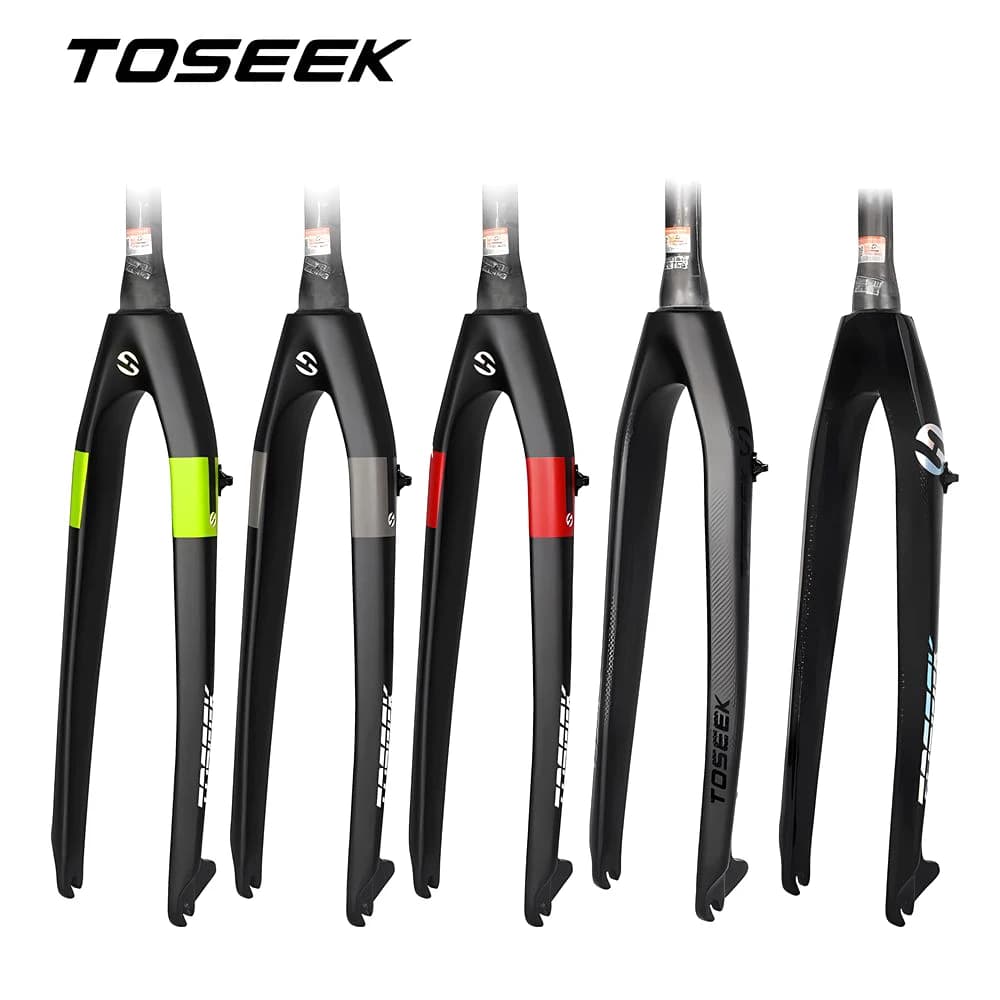 Garfo de bicicleta MTB TOSEEK T800 em fibra de carbono com design tubular cônico
