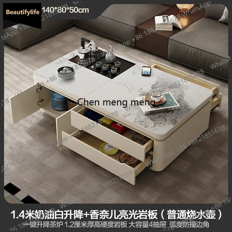 Mesa de Centro Moderna Europeia Estilo Minimalista Luxuosa Branca para Sala de Estar Mobiliário Doméstico