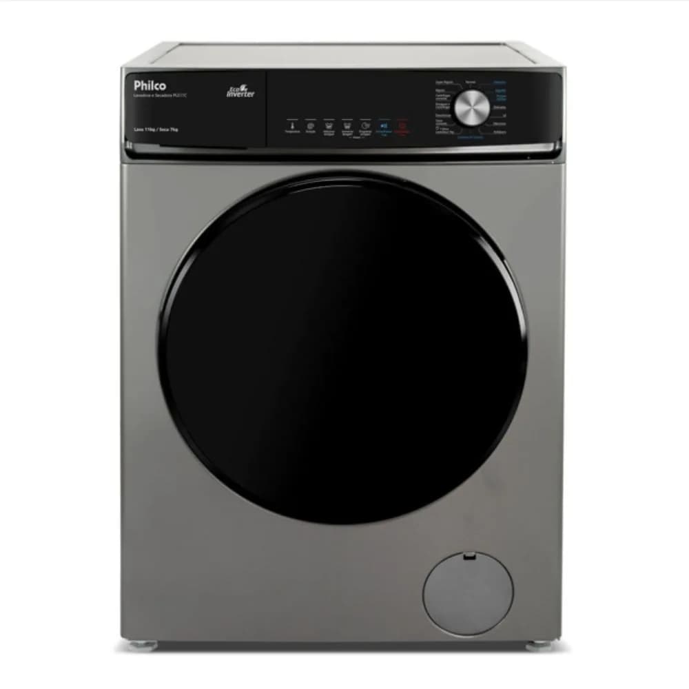 Lava e Seca Philco 16 Programas Eco Inverter 11kg PLS11C Titanio