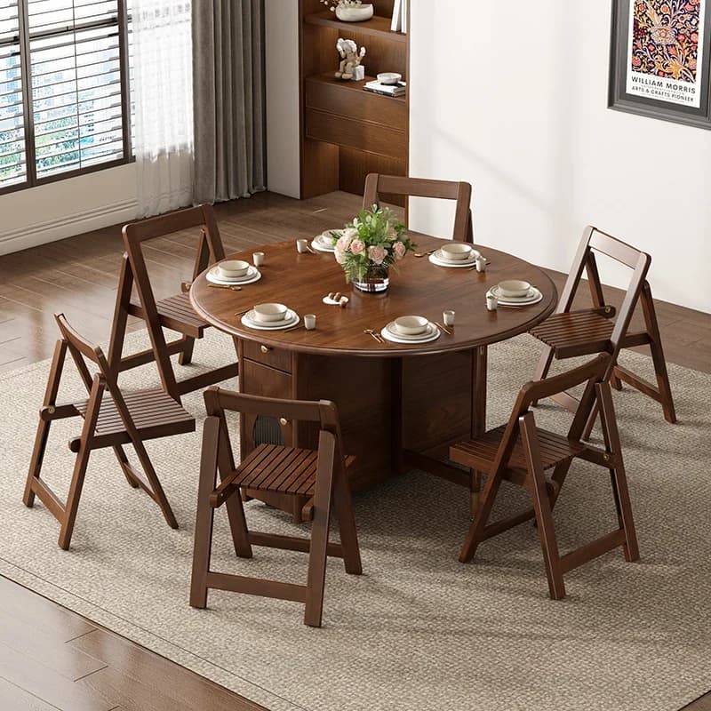 Mesa de Jantar Deslizante Redonda, Armário de Cozinha, Móveis de Cozinha, Mesas de Cabeceira, Mesa de Computador para Quarto, Cadeiras, Mesas de Jantar