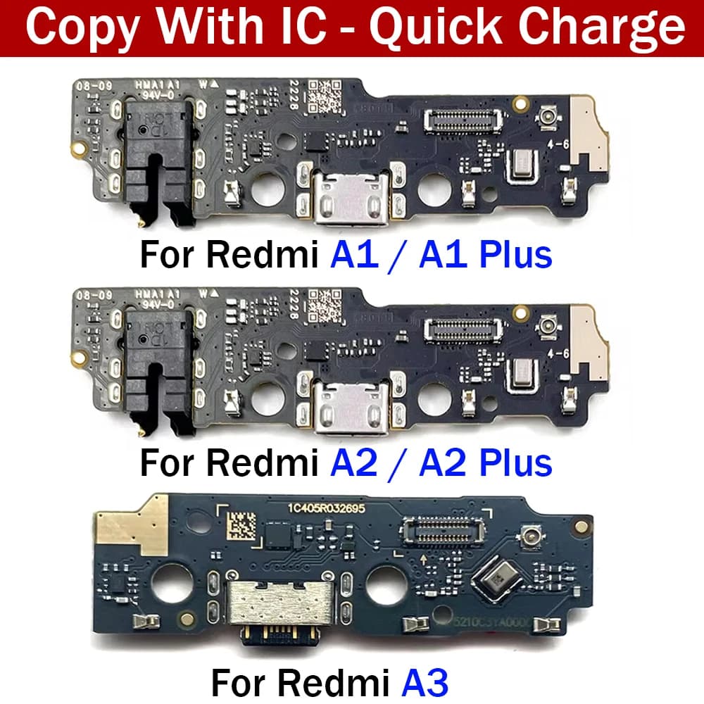 Placas de carregamento USB para Xiaomi Redmi A1, A2, A3 - Compatíveis com modelos específicos