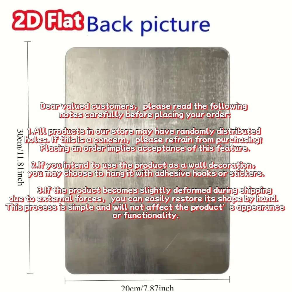 Placa decorativa vintage feminina em metal 2D flat, verso liso prateado 30x20cm