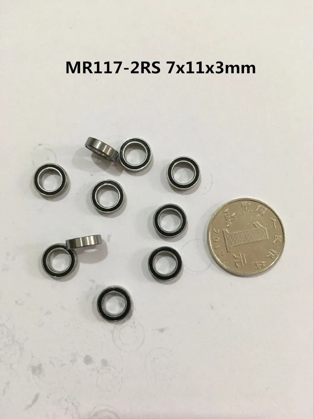 Rolamento de esferas MR117-2RS miniatura 7x11x3mm com vedação preta kit 10 peças