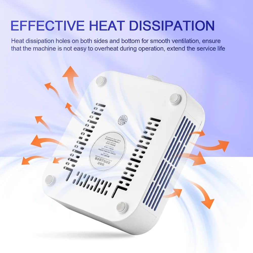 Aspirador de pó para unhas branco com ventilação eficiente para dissipação de calor prolongando vida útil