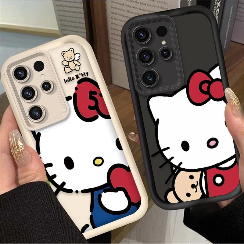 Capa de telefone transparente Hello Kitty para Samsung Galaxy S24 S25 S23 Ultra S22 S21 Plus