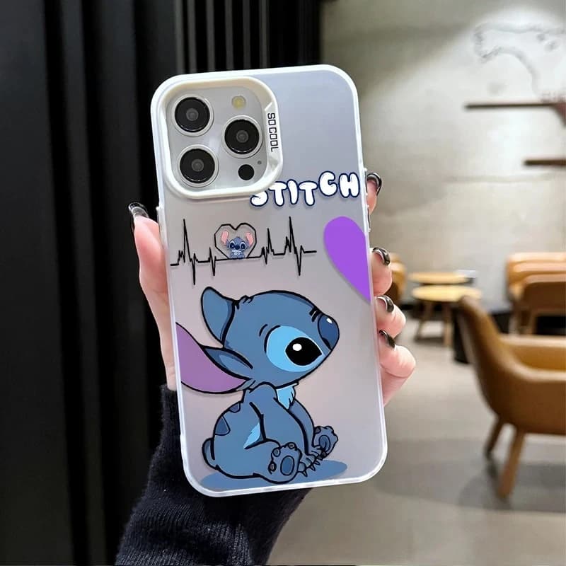 Capa para celular azul com desenho do Stitch da Disney, proteção em plástico para Xiaomi POCO X7 X6 X5 X3 F6 F5
