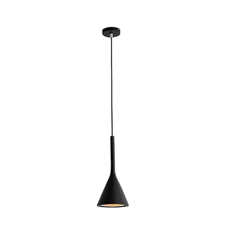 Luminária pendente moderna em preto com cúpula inclinada, luz branca, para cozinha, quarto, mesa, sala, jantar.