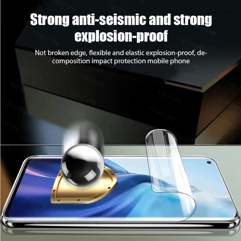 Película protetora resistente a impactos e explosões para Xiaomi Poco com bordas flexíveis e proteção reforçada