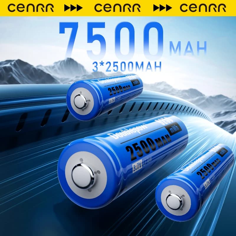 Baterias azuis 7500mAh 3x2500mAh para aspirador de carro sem fio CENRR portátil prata