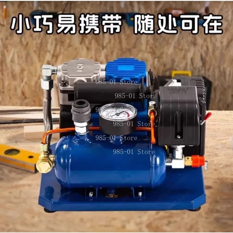 Compressor de ar portátil pequeno sem escovas e sem óleo com bateria de lítio e carregamento veicular