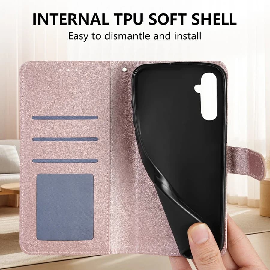 Carteira cartão slot suporte magnético flip capa de couro para samsung galaxy a05s a07 a13 a14 a15 a16 a17 a26 a34 a35 a36 a53 a54 a55 a56