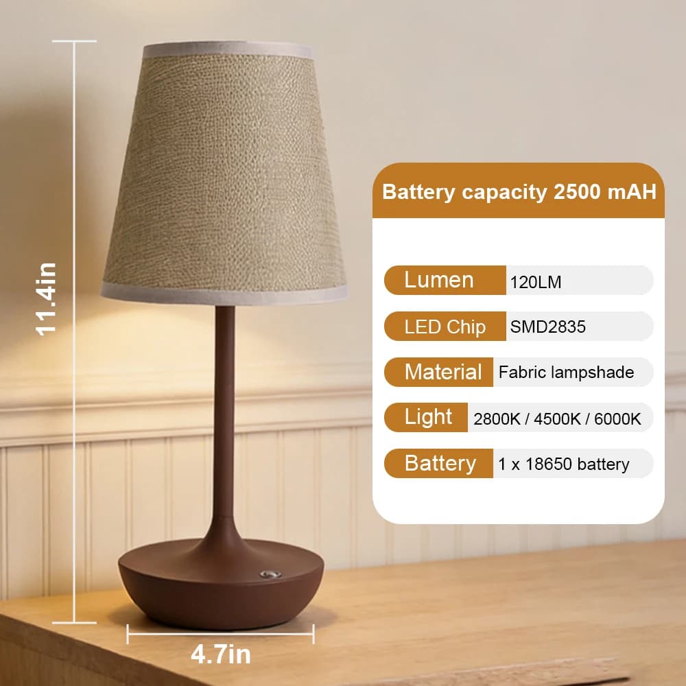 Luminária de Mesa GGBingo com Design Vintage e Abajur de Tecido, Iluminação Noturna para Quarto e Sala de Estar