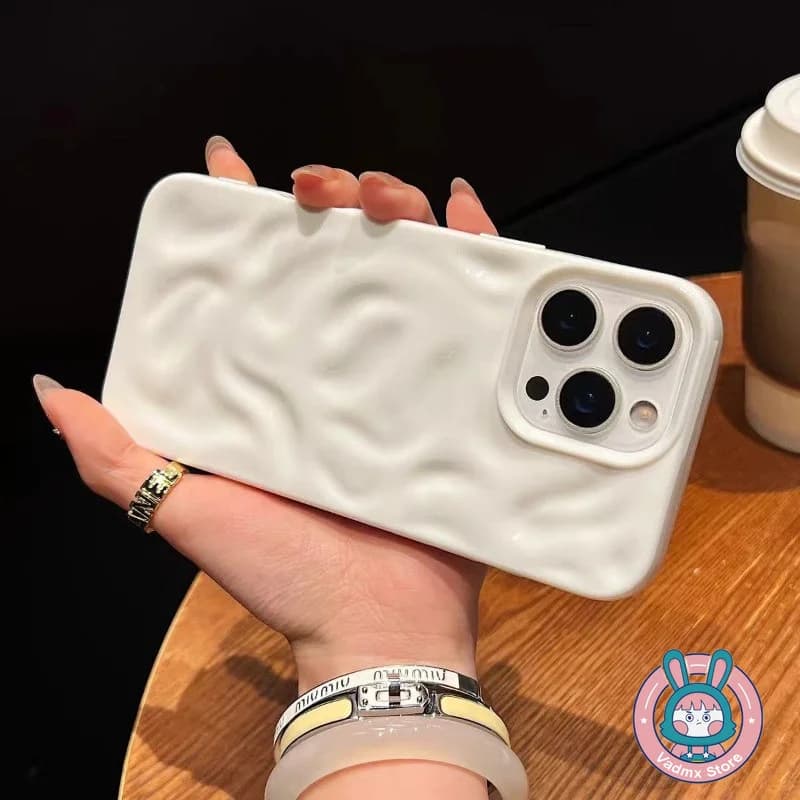 Capa de telefone 3D meteorite branca anti-queda para Xiaomi Poco com textura ondulada