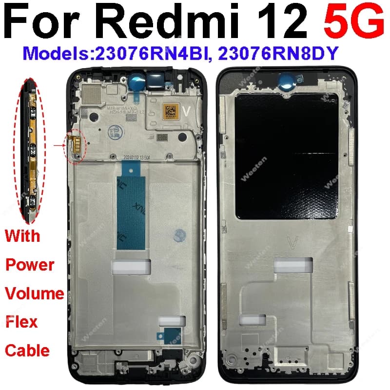 Quadro intermediário lcd para xiaomi redmi 8 8a 9 9t 9a 9c 10 10a 10c 12 12c 4g 5g lcd carcaça frontal moldura intermediária chassi escudo