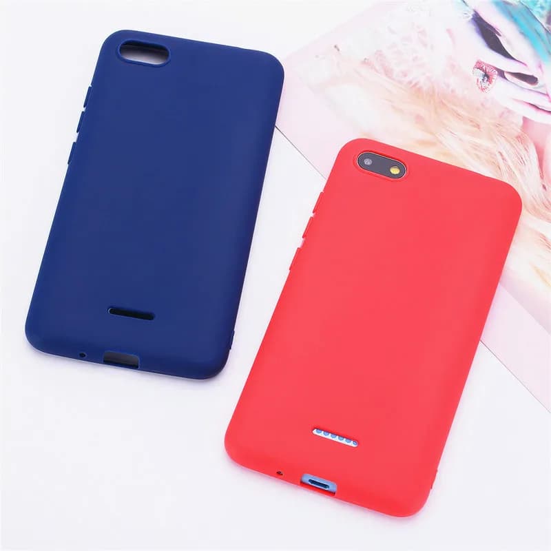 Capas para Xiaomi Redmi em azul e vermelho, material silicone resistente à prova de choque