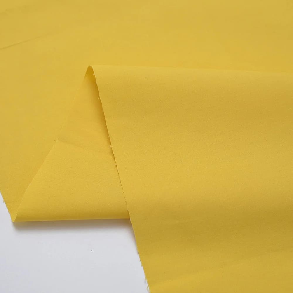 Tecido popeline algodão liso amarelo para costura infantil e feminino 140x50cm