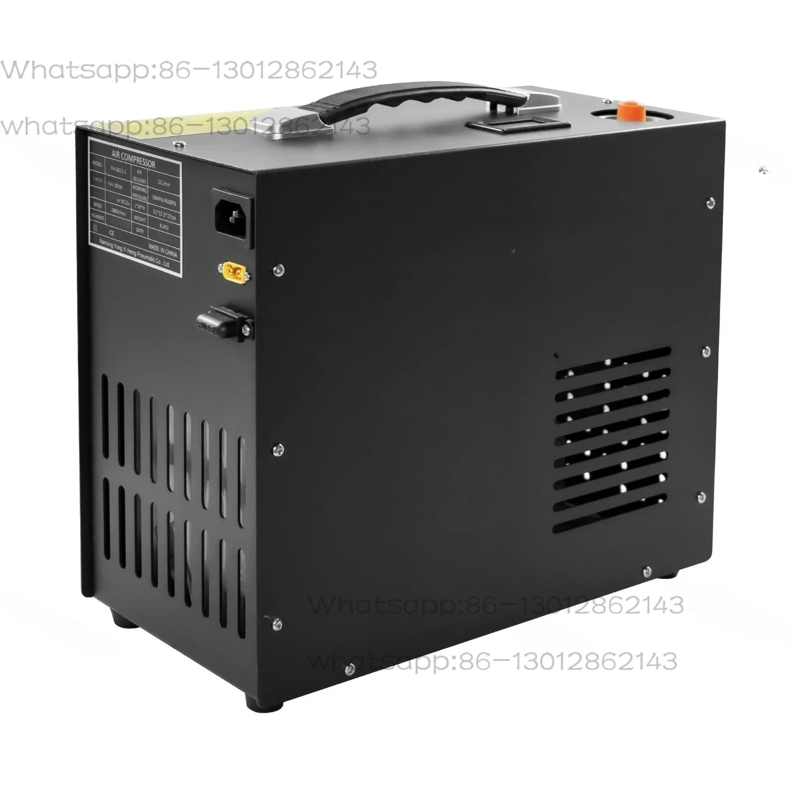 Compressor de ar de alta pressão 4500psi 300bar 12v com auto-desligamento, adaptador de alimentação 12v embutido para mergulho PCP 220v