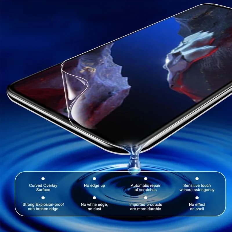 Película de proteção hidrogel transparente para celular POCO com reparo automático de riscos e bordas curvas