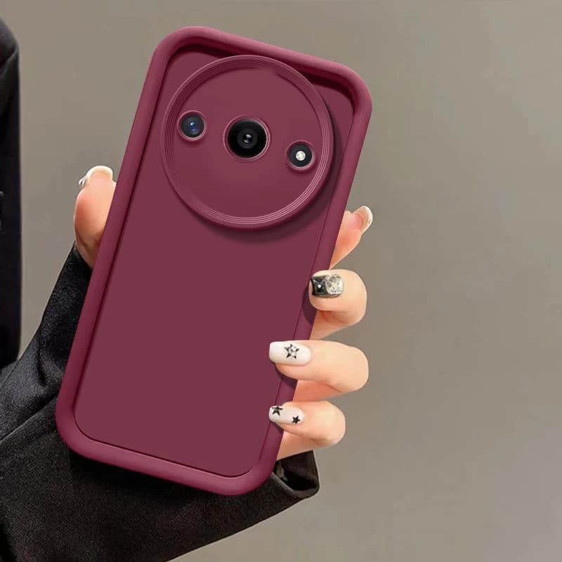 Capa vinho para Xiaomi Poco C61 4G com proteção de câmera e bordas reforçadas
