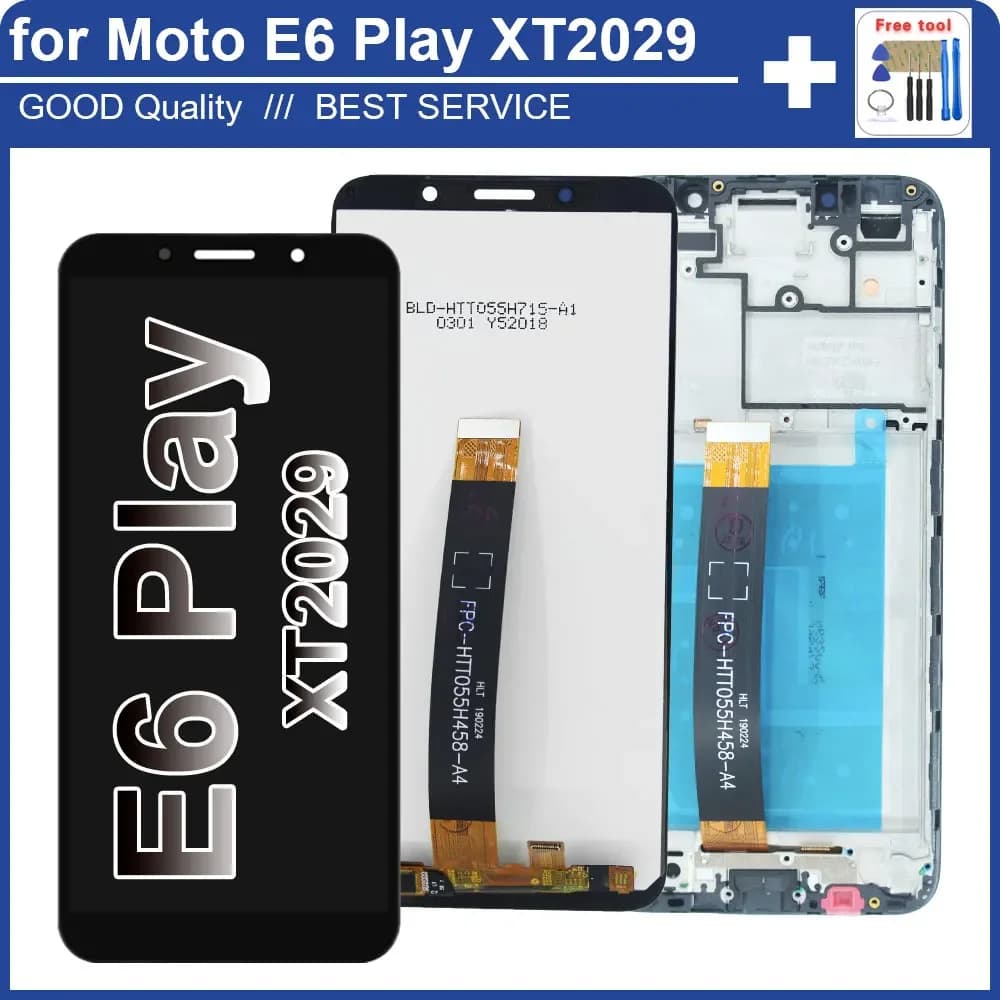 Pop novo lcd para motorola moto e6 play xt2029 display lcd tela de toque digitador substituição para moto e6 play xt2029 lcd com fra