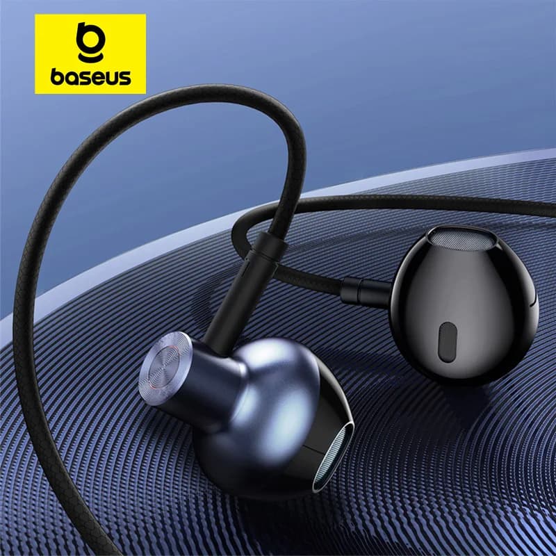 Fone de ouvido intra-auricular Baseus Bass Sound com microfone para Xiaomi, iPhone 6, Samsung, Headset, auriculares, MP3