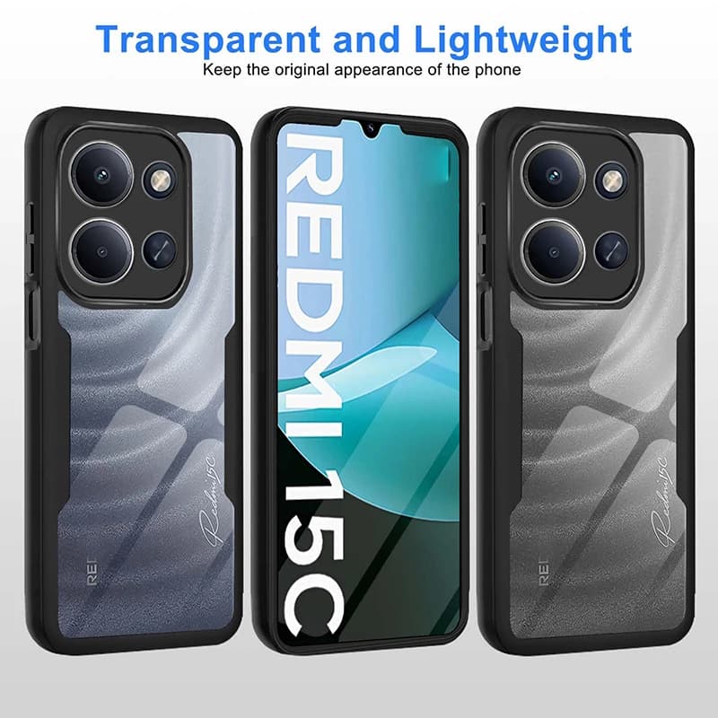 360 corpo inteiro à prova de choque caso telefone para xiaomi redmi 15c 14c 13c 12c 10c 9c 8a dupla camada pc duro hybird capa clara coque
