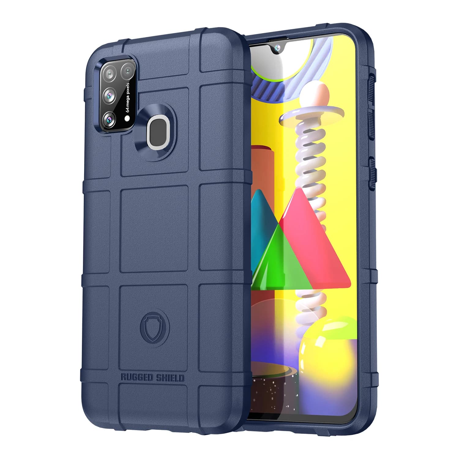 Capa azul anti-impacto de silicone macio para Samsung Galaxy M31 com proteção reforçada