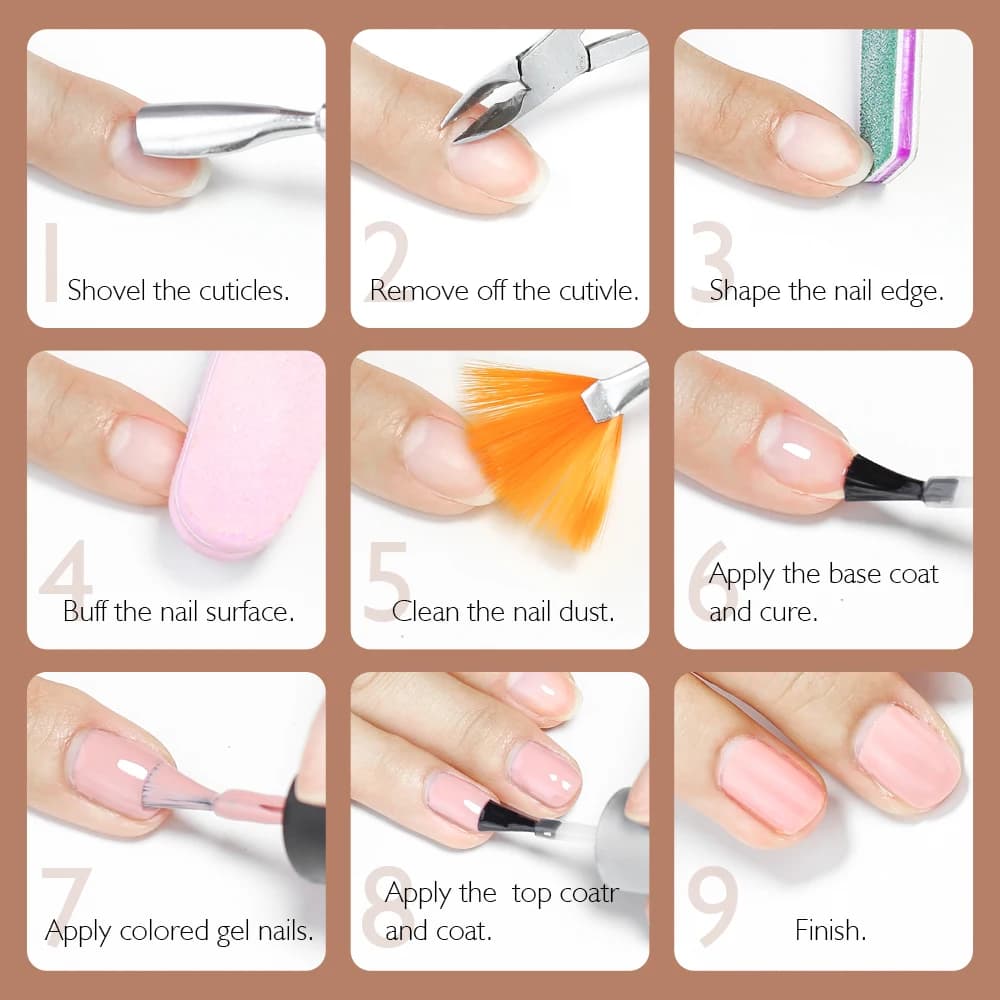 Passo a passo aplicação esmalte em gel para unhas com preparação e finalização profissional