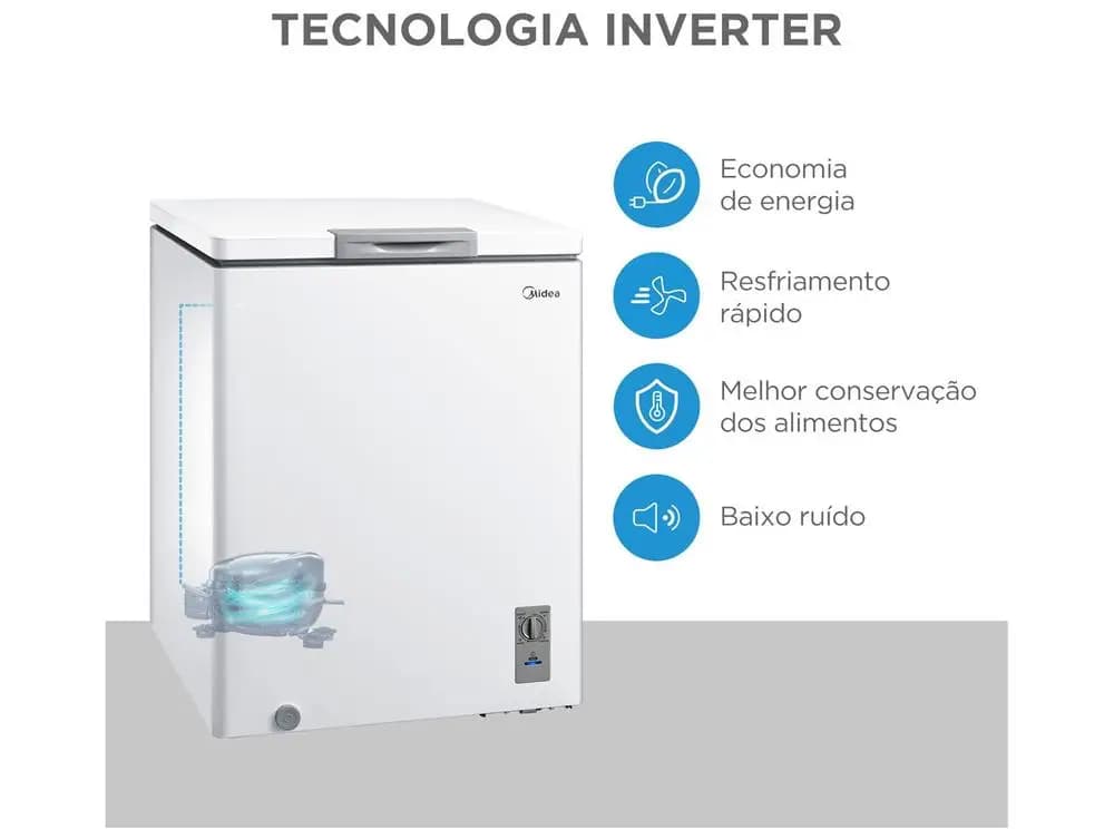 Freezer Horizontal Midea 1 Porta 142L MDRC207SFZ013 - Bivolt