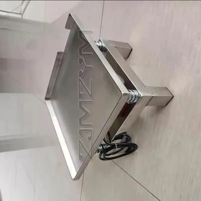 Mesa vibratória de aço inoxidável em ângulo frontal