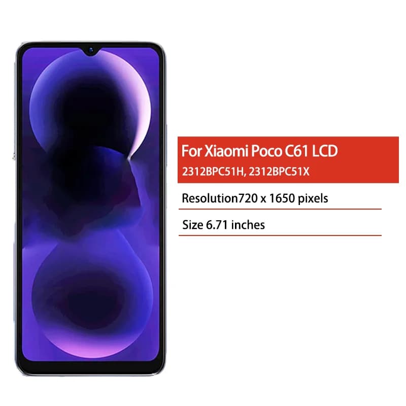 Tela LCD 6,71 polegadas para Xiaomi Poco C61 com display digitalizador de toque
