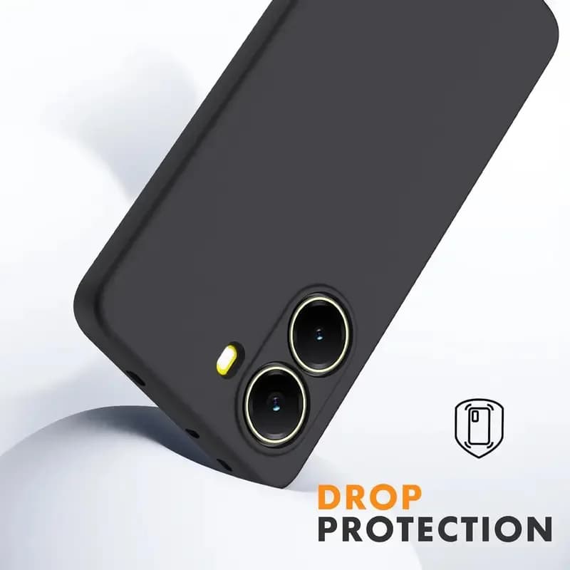 Capa flexível TPU preta para Redmi Turbo 4 com proteção contra quedas para câmera dupla
