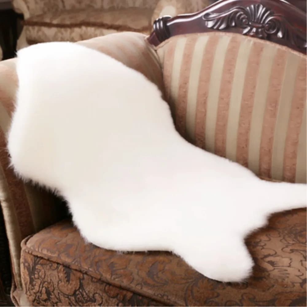 Pele de carneiro macio Quarto Fur Tapete, Tapete de pelúcia, Imitação de lã Pad, Cabelo longo Tapete de cabeceira, Almofada do sofá