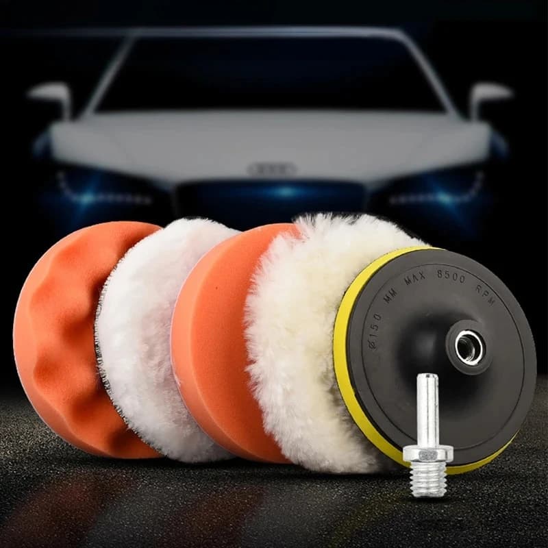Kit de 6 esponjas de polimento para carro, almofadas de espuma para máquina de polimento, almofadas de cera de 3/4/5 polegadas para remoção de arranhões