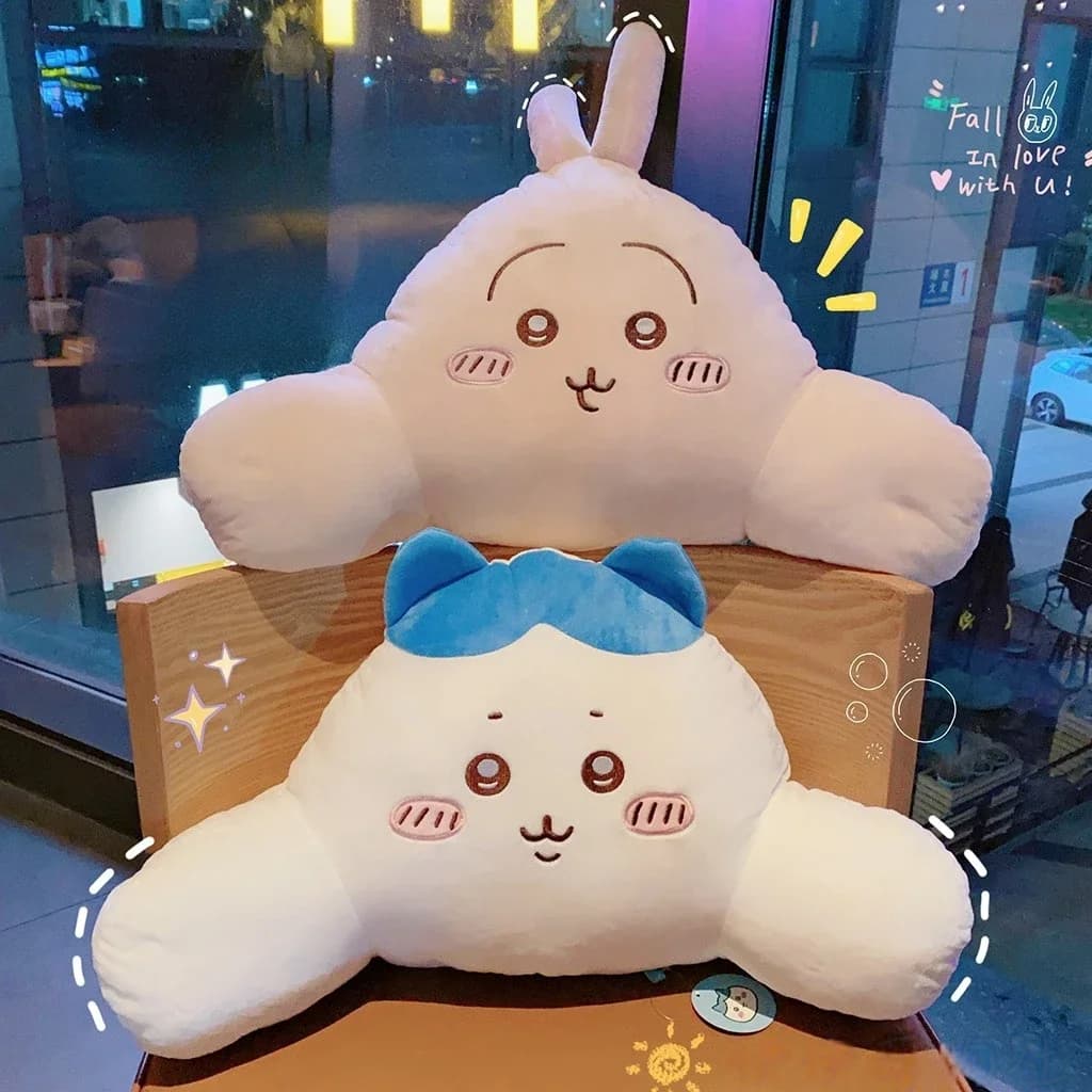Almofada lombar Chiikawa Hachiware Usagi branca com pelúcia macia decorativa para suporte infantil