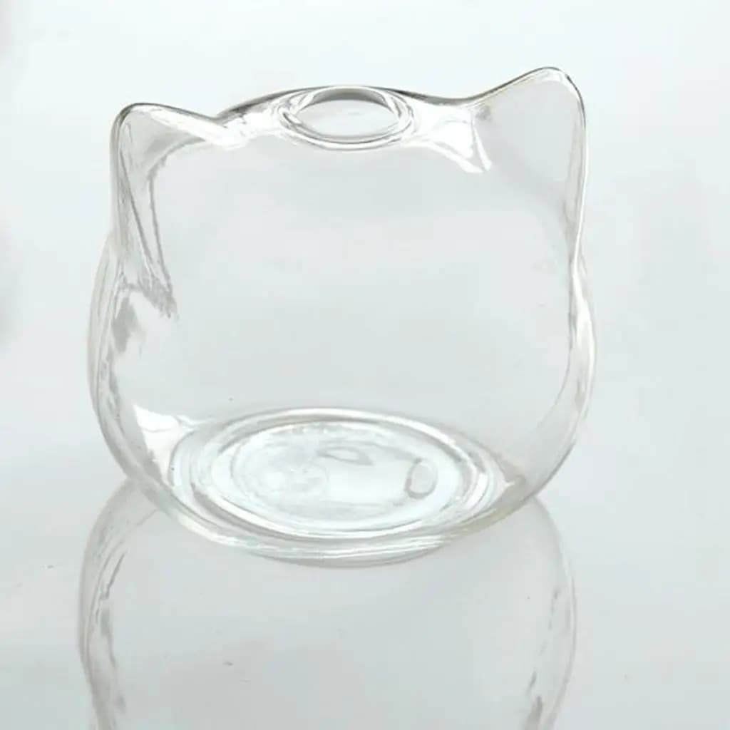 Vaso decorativo de vidro transparente em formato de gato para plantas hidropônicas