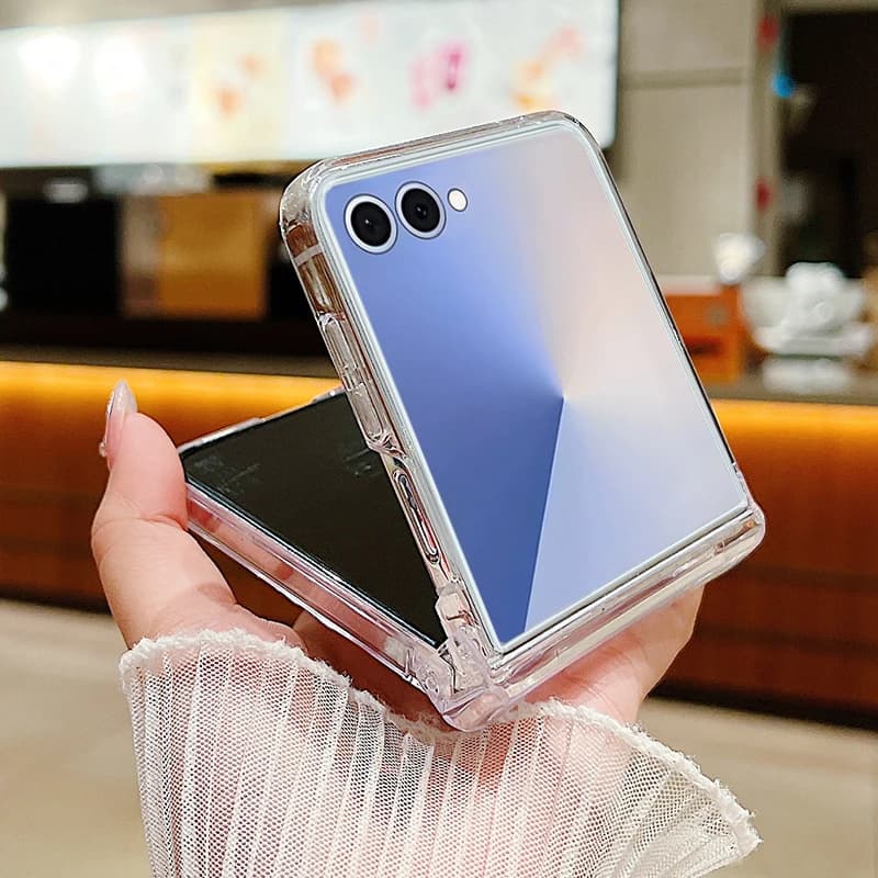 Capa transparente para Samsung Galaxy Z Flip com design fino e proteção para câmera dupla
