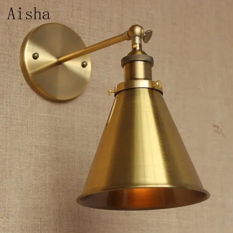 Lâmpada de parede LED estilo vintage industrial dourado