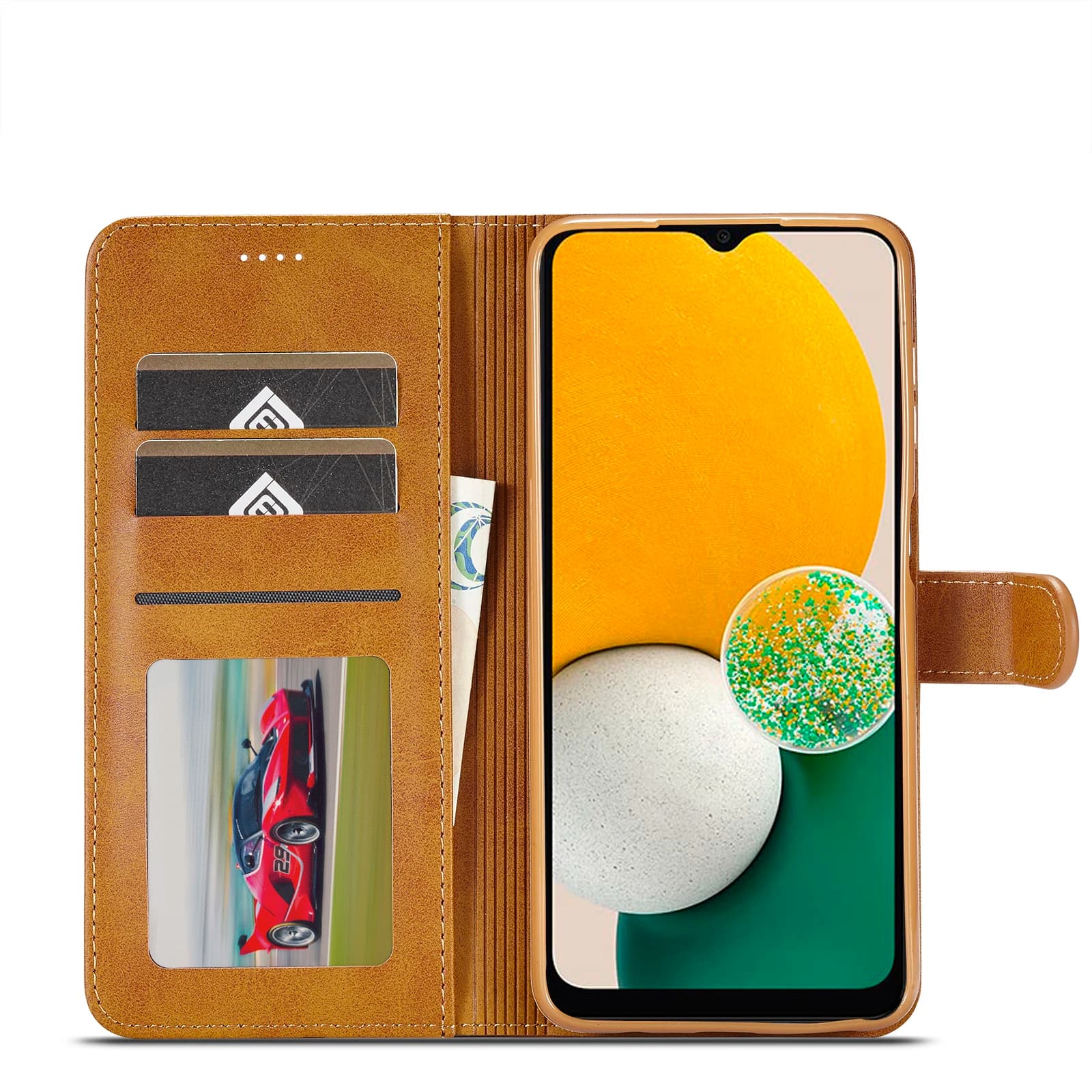 Capa de Couro Flip para Samsung Galaxy A17 A37 A57 A15 A35 A55 A16 A36 A56 A07 A26 A06 A05S A14 A34 A54 A13 A33 A53 com Função Carteira
